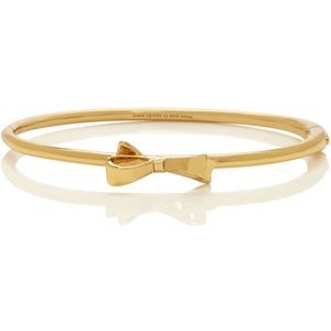 KATE SPADE Love Notes Yellow Gold Hinged Bow Bangle Bracelet
